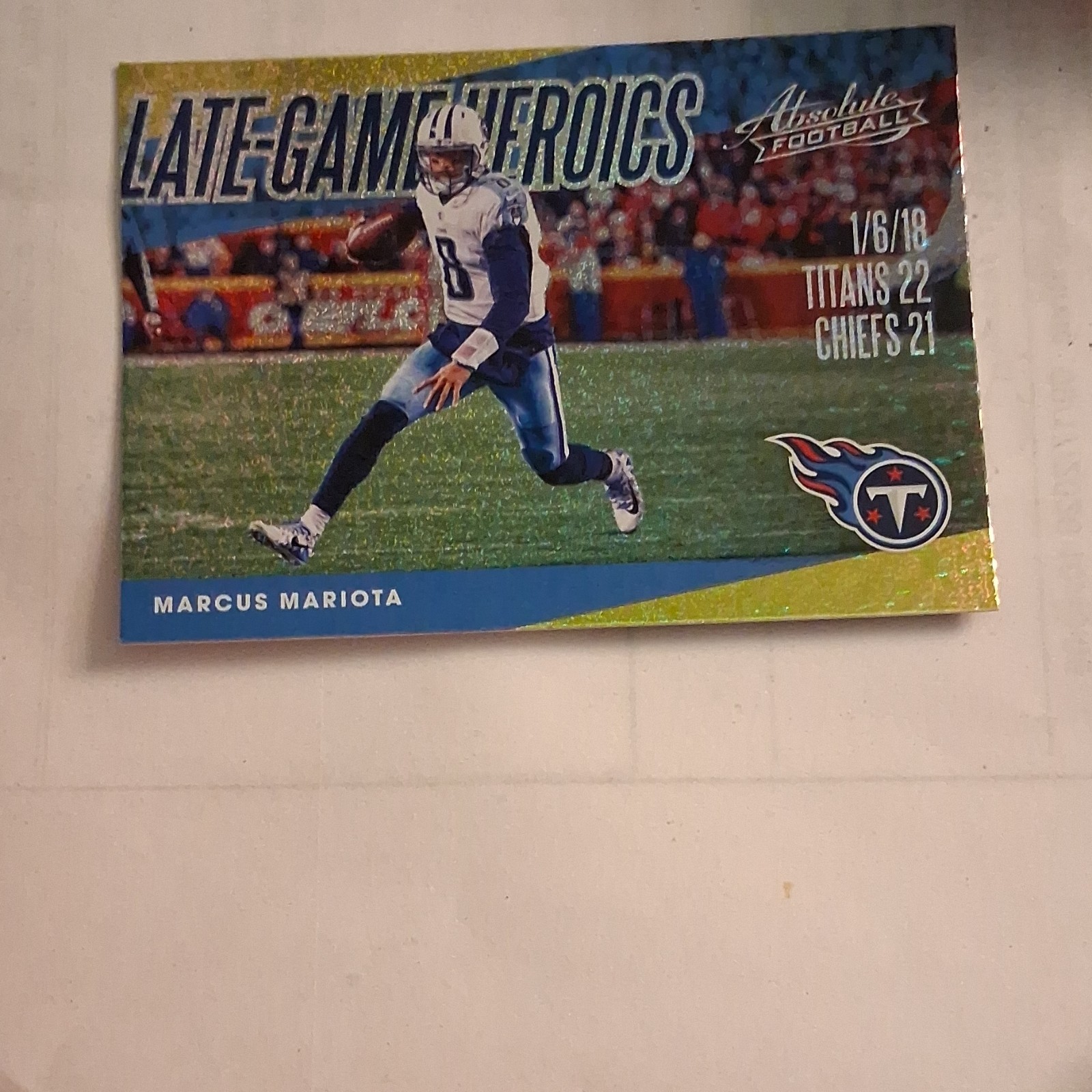 Panini Absolute 2018 Marcus Mariota Titans Late Game Heroics #LGH-MM 1/18