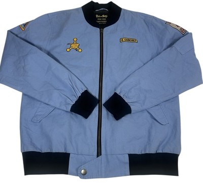 Rick & Morty R. Sanchez Jacket Unisex M Blue Bomber Full Zip Adult Swim C137