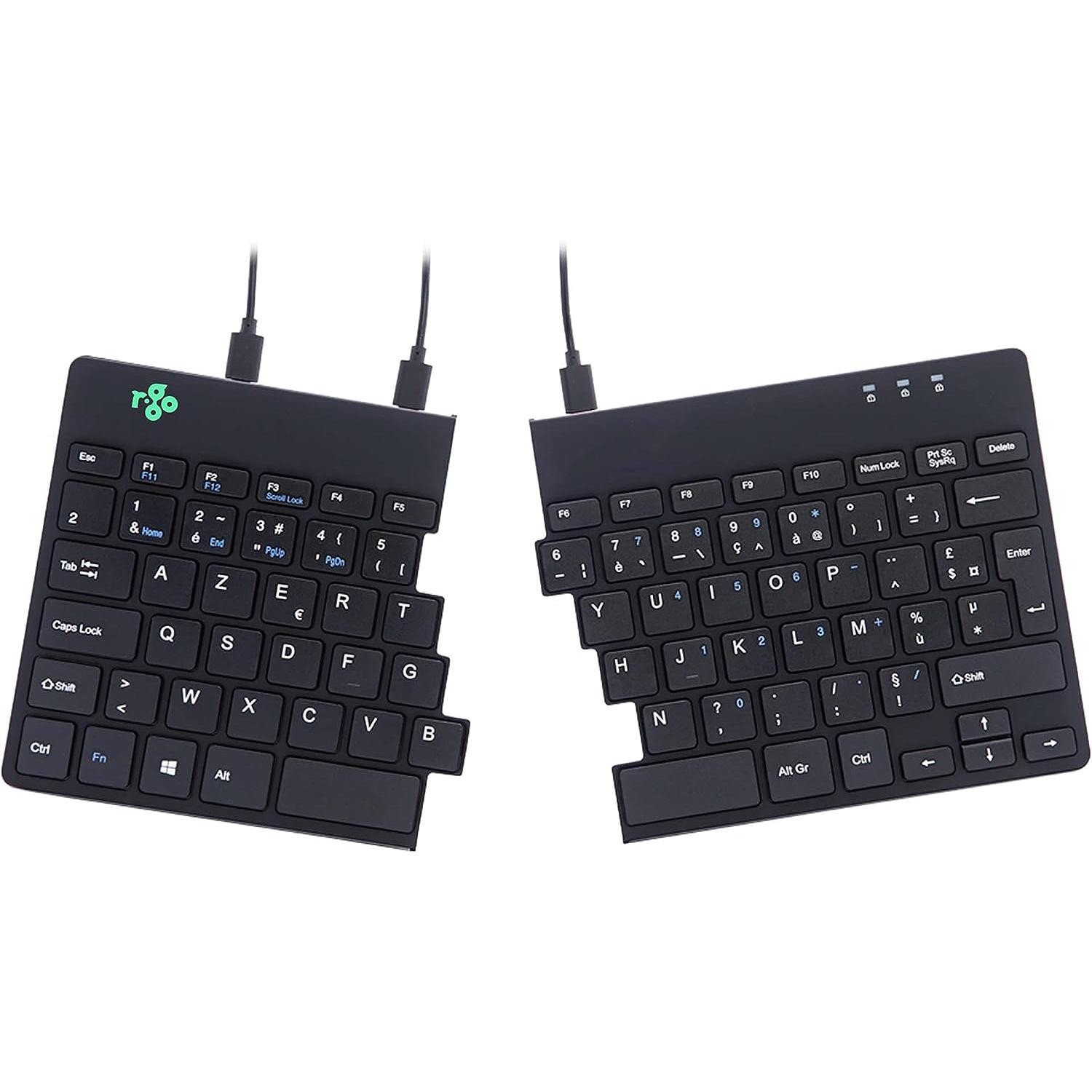 Clavier ergonomique AZERTY R-GO Tools séparé pour un bureau à la maison net