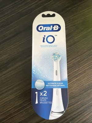 Oral-B iO Ultimate Clean Replacement Brush Head - White (2 Pack) Free Shipping