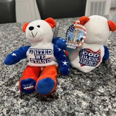 2 Dreamco ''United We Stand'' September 11 2001 God Bless America Bear 8''