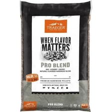 Traeger All-Natural Wood Grilling Pellets Pro Blend Cherry-Hickory-Oak 30 lb Bag