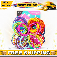Kids Ouchless Hair Elastics 60 Ct No Pull Tangle-Free Ponytail Holders