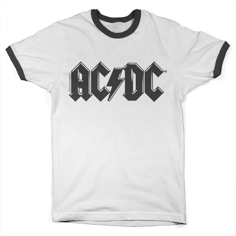 AC/DC Black Logo Retro Ringer Tee PS-51-ACDC012-H81-7