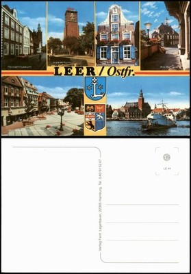Empty (East Frisia) multi-picture postcard with port, water tower, local history museum and much more 1990