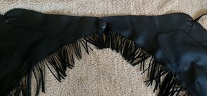 Women’s Western Reining Chaps - All Black Smooth Leather 