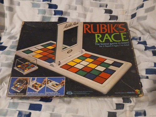 Vintage Rubiks Race Game Ideal Toy Corp 1982 Fast Fun Tile Game Rubiks Fans AsIs