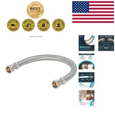 Leak-Resistant 12" Stainless Steel Faucet Connector Supply Line - Easy Install