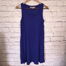 LOFT Dress Women's Blue SP Rayon Sleeveless Shift Scoop Neck Petites