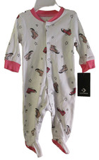 NWT Converse Infant Baby Girls Footed Coverall 6 Months White/Pink