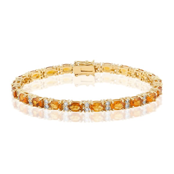 Madeira Citrin Topas Goldplattiertes Armband-image