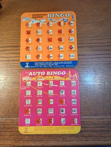 Auto Bingo by Regal Games mfg. co., inc. 80486091723| eBay