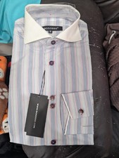 Bogosse mens Striped long sleeves dress shirt size 2 small