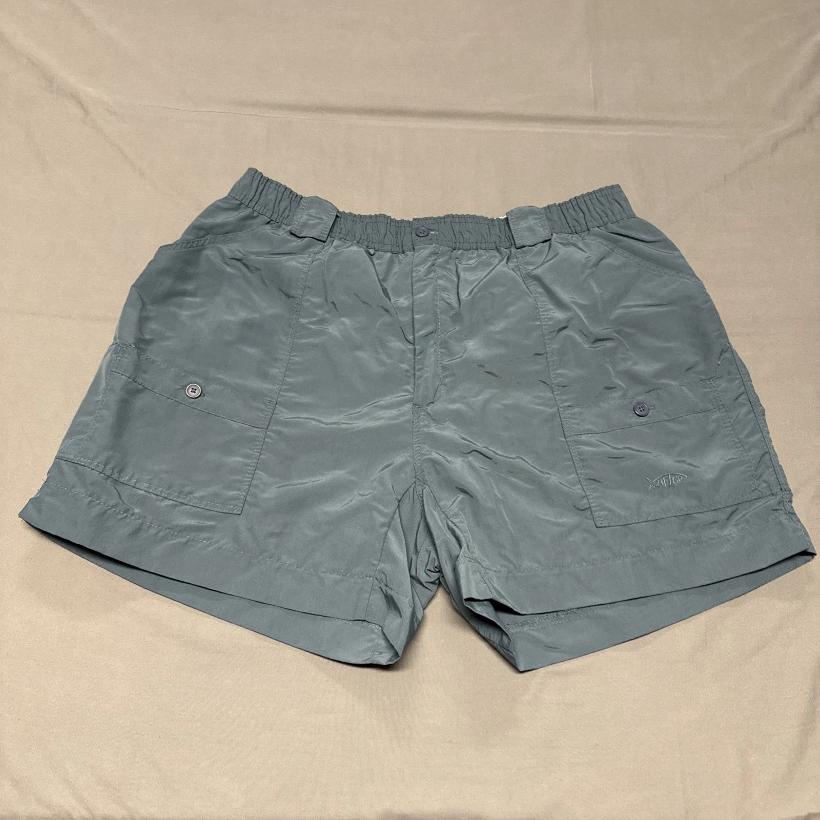 AFTCO Shorts Men's 42 Blue Cargo Performance Fishing Lightweight 5 In Inseam