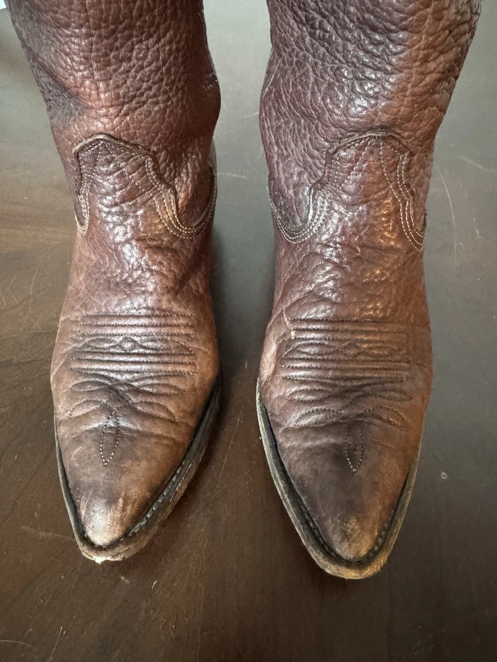 VTG Nocona Brown Tan Cowboy Boots Women's Size 7 USA - Image 2 of 4