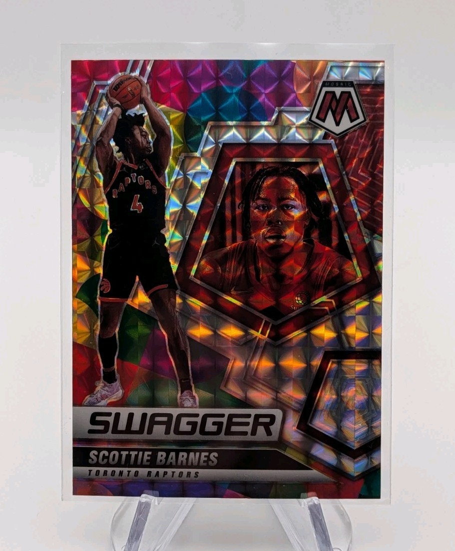 Scottie Barnes 2021-22 Panini Mosaic Swagger Silver Prizm RC SP #15 Raptors
