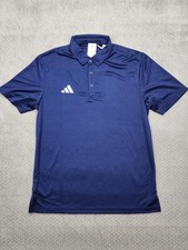 Adidas M Grind Polo Shirt Mens Medium Navy Blue Golf Performance Logo KC3274