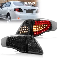 Pair VLAND Tail Lights For 2008-2011 Toyota Corolla Rear Brake Lamps LED Smoked