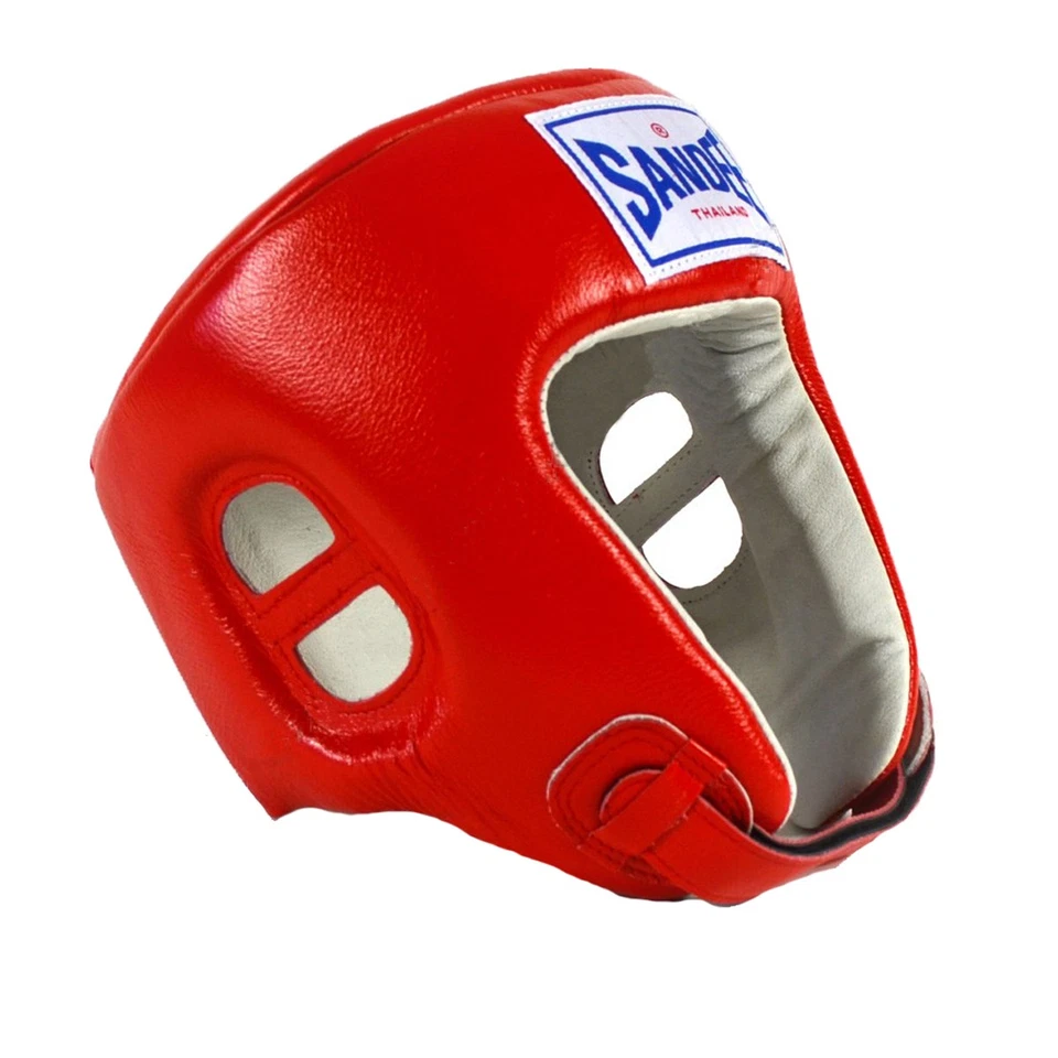 Arnés de cuero Sandee cara abierta - pequeño - rojo/blanco Foto 2 de 3