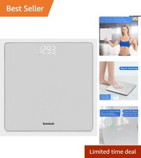 Modern Silver Bathroom Scale with Crystal Clear LED - Easy to Use  Store