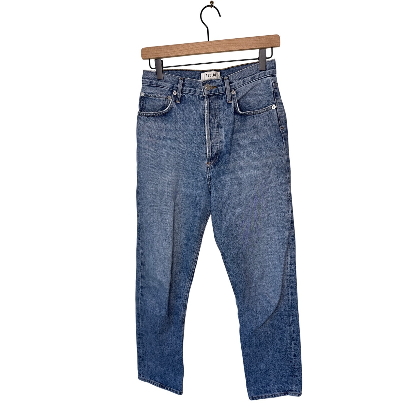 AGOLDE 90's Pinch Waist High Rise Straight Denim Blue Jeans Size 25