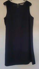 Gap Womens Large Navy Blue Shift Dress Sleeveless Career Work Minimalist Knee