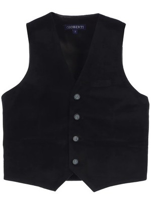 GIOBERTI TODDLER'S, KID'S& BOY'S 4 BUTTON VELVET FORMAL SUIT VEST 100% POLYESTER