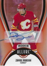 Zayne Parekh 2025-26 UD Allure  RC Rookie Auto Red Rainbow Color Match #102