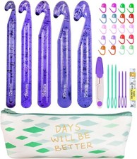 24 Pcs Large Crochet Hooks Set,12mm 15mm 18mm 20mm 25mm Large Crochet Hooks for