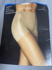 Vintage George Sandalfoot Silky Sheer Control Top Pantyhose Nude Plus