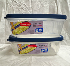 Rubbermaid Seal 'n Saver 2.3 qt Rectangular Snap Lid Clear/Blue set 2