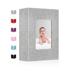 Small Photo Album 4x6,Linen Cover Slidein Mini Photo Album Book Can Holds 100...