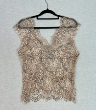 Alannah Hill Vintage Y2K Lace Cami Top Sheer Mesh 14 Coquette Dainty Romantic