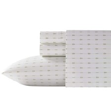 Tommy Bahama 223614 Pineapple Pinstripe Sheet Set, Green, Queen