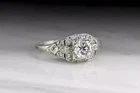 2.21Ct Lab Created Diamond Wedding Ring Art Deco Vintage Style 14K White Gold FN