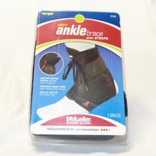 Mueller Size LARGE Soft Ankle Brace With Straps - 213LG - NIB - 1 Brace RT or LT