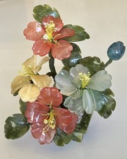 Chinesischer Bonsai Edelsteinbaum Jade Vintage Asia Deko 50-80er.