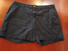 Old Navy Women's Navy Blue Everyday Stretch Chino Shorts Size 12 Flat Front