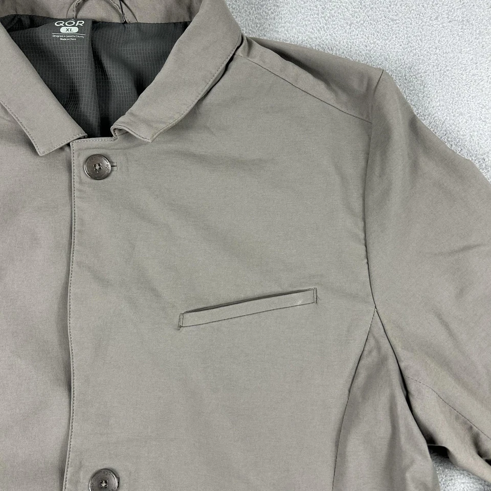 Chaqueta QOR Para Hombres XL Gris Nylon Elastizada Viaje Blazer Abrigo Ligero Informal Foto 3 de 4