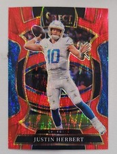 2025 Panini Select - Concourse Justin Herbert #1 Red Shock Prizm /249