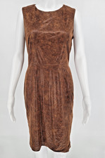 Vince Camuto Womens Dress Size 6 Brown Leather Soft Mini Sheath