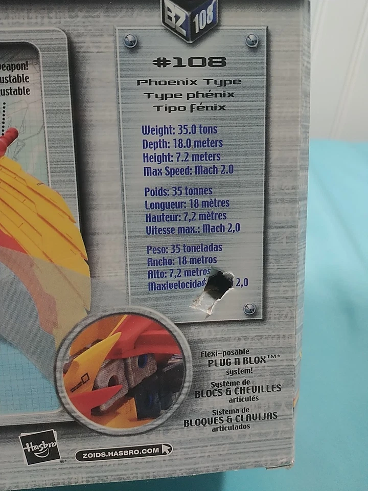 Hasbro ZOIDS Fuzors Blox Z-Builders Fire Phoenix Cimplete - Nueva caja abierta dañada Foto 4 de 4