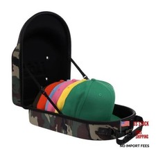 Lids Hat Travel Case Baseball Cap Carrier for 6 Hats, Durable Camo Camo/Black