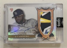 JUNIOR CAMINERO 2024 TOPPS DYNASTY GAME USED PATCH AUTO RPA ROOKIE RC RAYS /10