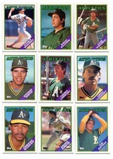 Lot Of (16) 1988 Topps Baseball Cards - Oakland Athletics