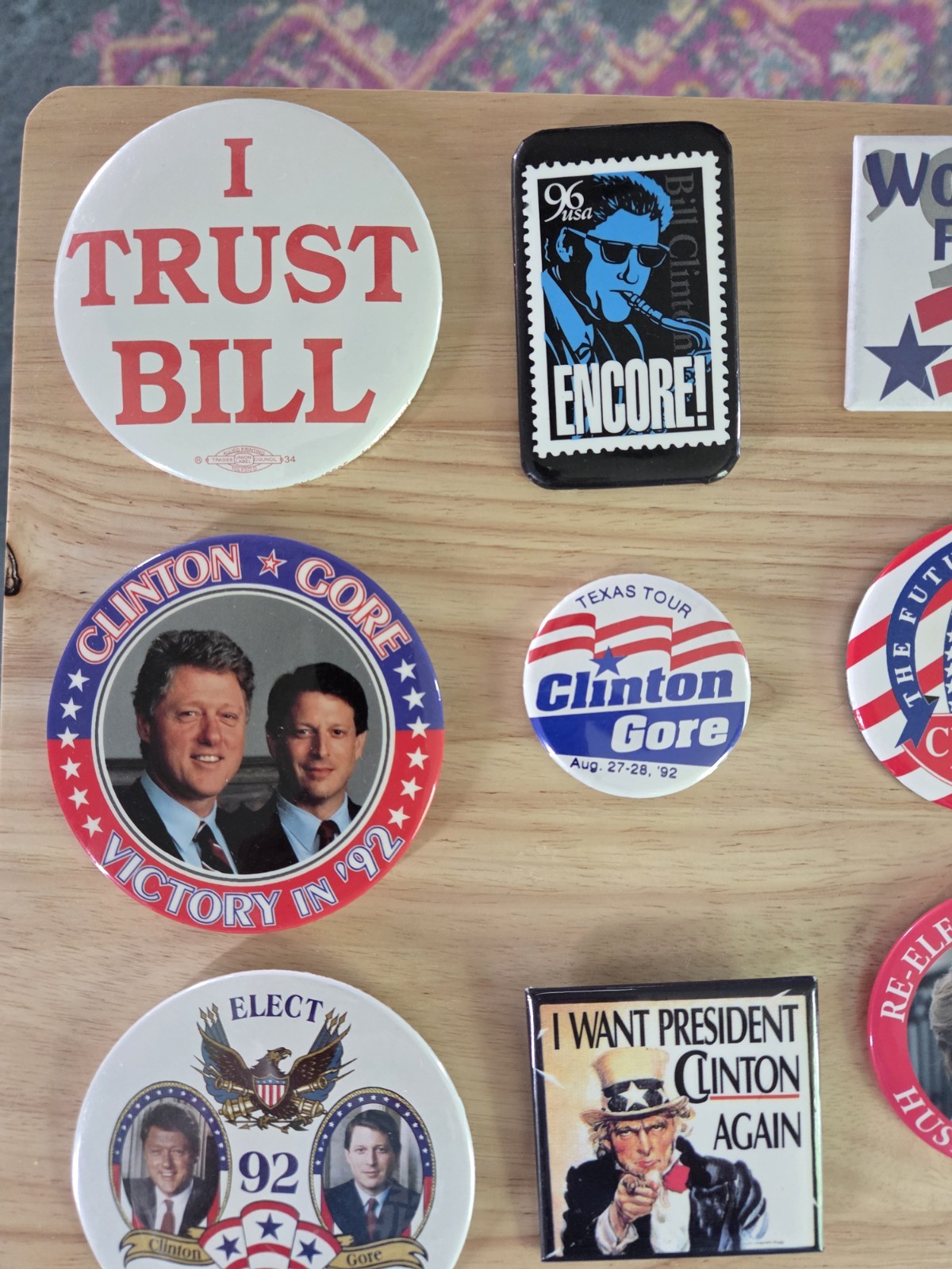 Clinton Buttons VINTAGE LOT OF 22 ASSORTED CLINTON/GORE PIN BACK PINS/BUTTONS LOT#11 | eBay