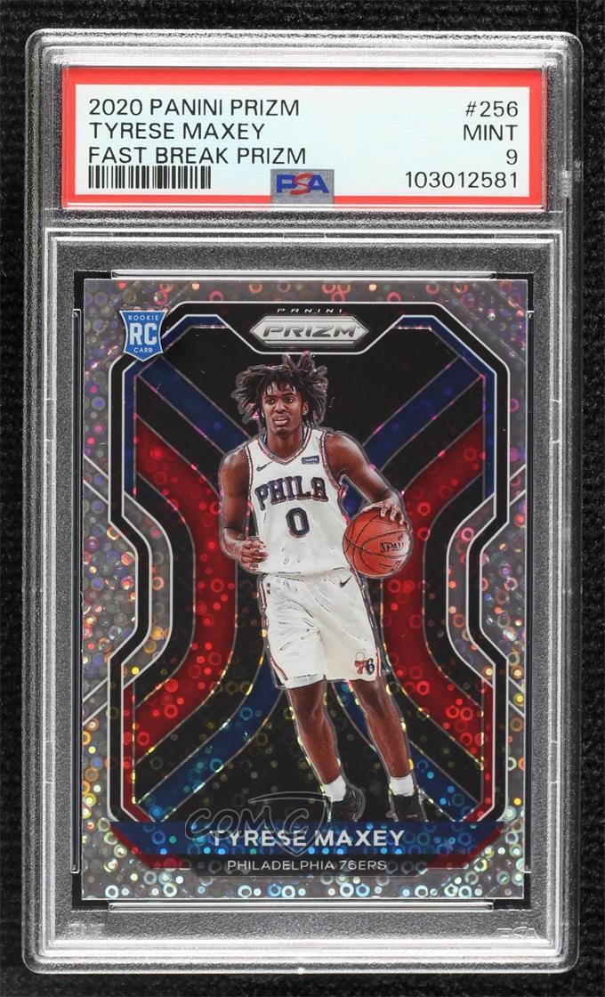 2020-21 Panini Prizm Fast Break Prizm Tyrese Maxey #256 PSA 9 MINT 12jg