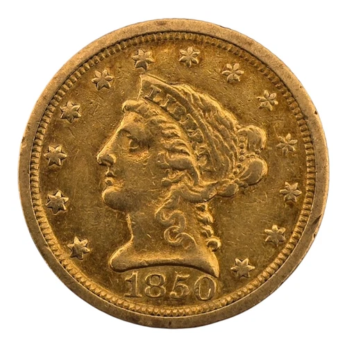 1850 O 2.5 Gold Pre33 Liberty Us Coin New Orleans Mint Xf