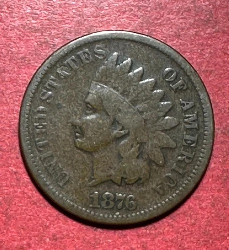 1876 US Indian Head Cent! Lower Mintage! VG/FINE! Nice! Old US Coin!