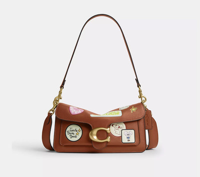 Coach x Brain Dead Soft Tabby Shoulder Bag 26 CEO08 B4YU1 Patches Amber Brown